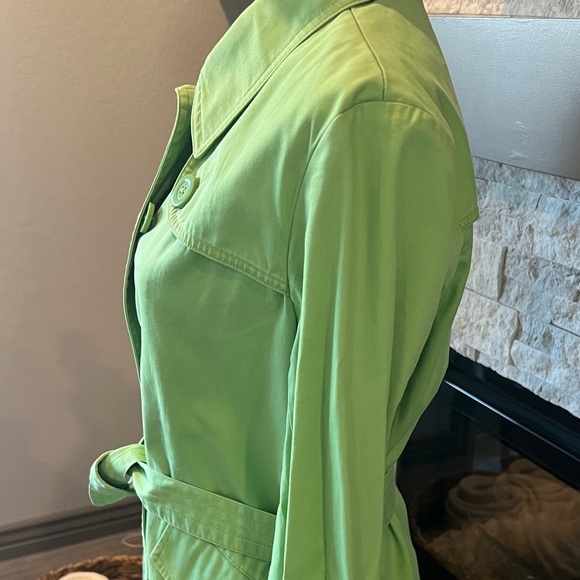Talbots Green Belted short Trench style coat size 10 - Picture 8 of 15